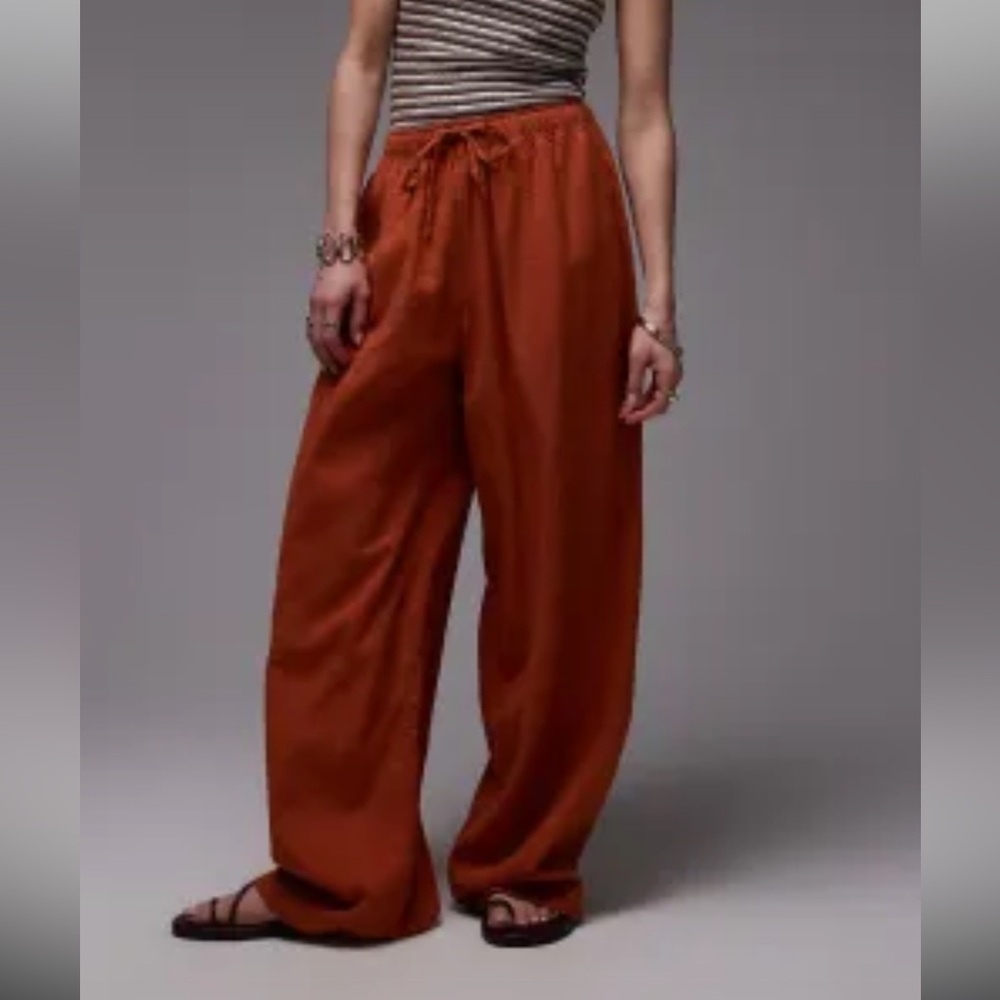 asos top shop orange pants